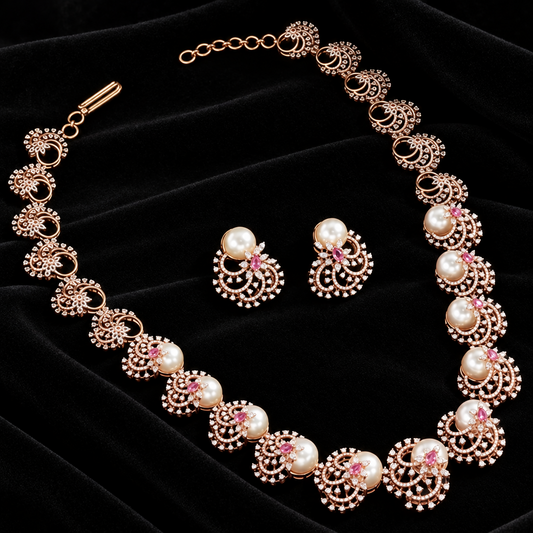 Cocktail Necklace Pearl necklace Polki Necklace Diamond Necklace Bridal necklace 925 silver jewelry Silver Necklace Cocktail Necklace - SHABURIS