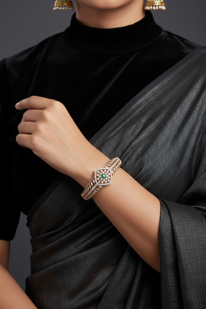 Diamond bracelet Cocktail bracelet Cocktail bangle - 925 Silver Jewelry - 22ct Gold Plated - CZ Bangles - South indian diamond Bangles design