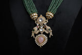 Emerald necklace Polki diamond necklace 925 silver jewelry 22k gold plated - SHABURIS