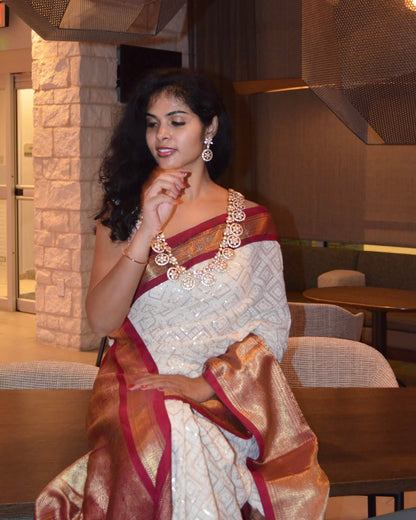 Bottumala ,kasumala,Pure Silver Jewellery Indian ,Lakshmi Necklace,Big Indian Necklace,Indian Bridal,Indian Wedding Jewelry-NIHIRA-SHABURIS