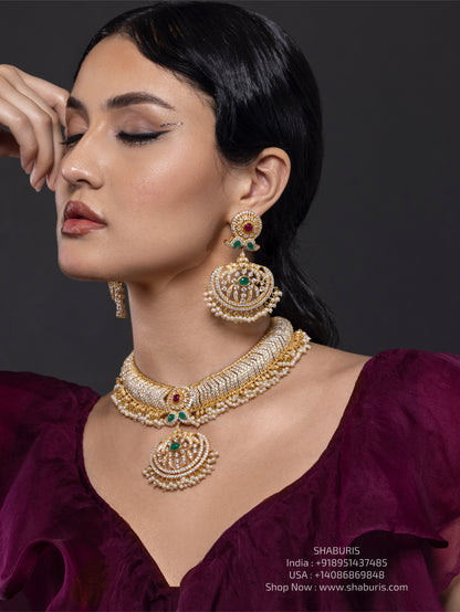 Tussi necklace Silver necklace 925 silver with 22k gold plated- SHABURIS