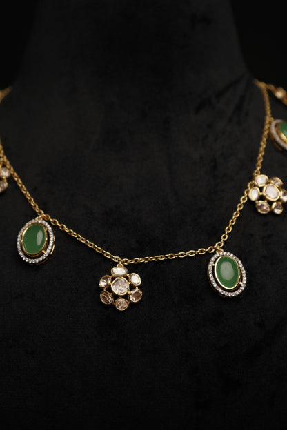 Dainity collection south indian Silver jewelry Indian diamond Necklace silver jewelry -SHABURIS