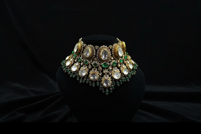 Diamond Necklace polki necklace 925 silver jewelry - SHABURIS