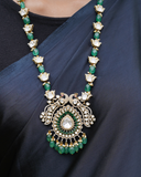 Emerald necklace diamond necklace 925 silver with 22k gold plated - SHABURIS