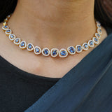 Cocktail necklace wedding jewelry silver necklace 925 silver with 22k gold plated - SHABURIS