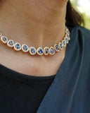 Cocktail necklace wedding jewelry silver necklace 925 silver with 22k gold plated - SHABURIS