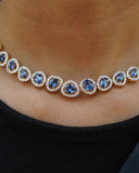 Cocktail necklace wedding jewelry silver necklace 925 silver with 22k gold plated - SHABURIS