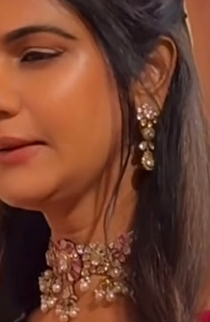 Sneha reddy set Polki Necklace Diamond Necklace destination jewelry rubies emeralds bridal diamond necklace indian jewelry designs silver jewelry wedding jewelry - SHABURIS