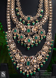 Victorian necklace diamond necklace 925 silver with 22k gold plated- SHABURIS