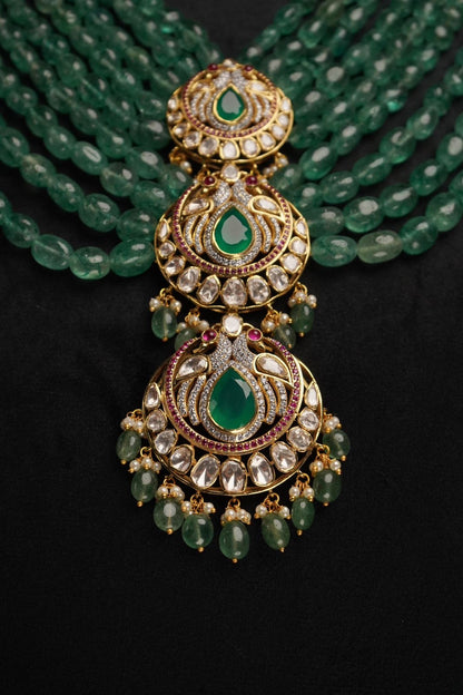 925 silver jewelry Emerald haram  mens jewelry unisex jewelry 22k gold plated - SHABURIS