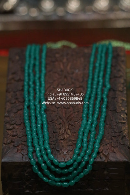 Emerald beads beaded mala pure gems gold jewelry designs indian pure silver jewelry bead necklace statement jewelry SHABURIS