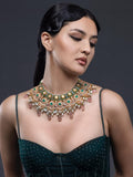 Polki Set diamond necklace 925 silver jewelry 22k gold plated - Ready Stock in Hyd Store -SHABURIS