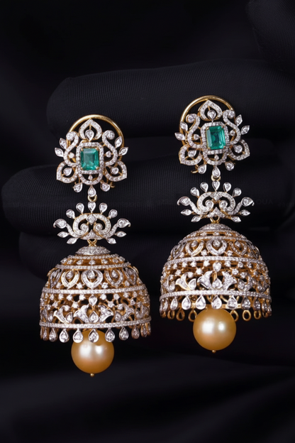 Polki Studs Polki Earrings Cocktail Earrings Diamond Studs Diamond Earrings Simple Studs Pearl Studs 925 Silver Earrings Silver Jewelry - SHABURIS