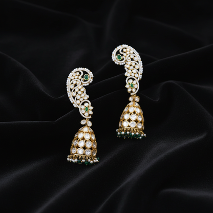 Polki Studs Polki Earrings Cocktail Earrings Diamond Studs Diamond Earrings Simple Studs Pearl Studs 925 Silver Earrings Silver Jewelry - SHABURIS