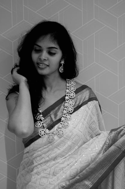 Bottumala ,kasumala,Pure Silver Jewellery Indian ,Lakshmi Necklace,Big Indian Necklace,Indian Bridal,Indian Wedding Jewelry-NIHIRA-SHABURIS