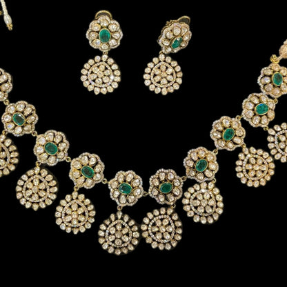 Polki Necklace Diamond Necklace destination jewelry rubies emeralds bridal diamond necklace indian jewelry designs silver jewelry wedding jewelry - SHABURIS