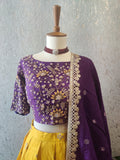 Yellow Lehenga Designer wear Lehenga Heavy work Half Saree Heavy work Blouse- Indian Designer Dress Mehendi Dress Haldi Dress
