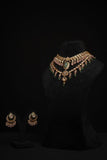 Polki Set diamond necklace 925 silver jewelry 22k gold plated - SHABURIS