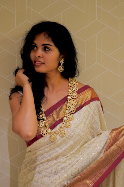 Bottumala ,kasumala,Pure Silver Jewellery Indian ,Lakshmi Necklace,Big Indian Necklace,Indian Bridal,Indian Wedding Jewelry-NIHIRA-SHABURIS