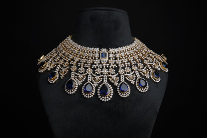 Diamond necklace changable stones Silver necklace 925 silver with 22k gold plated - Ready Stock in Hyd Store - SHABURIS