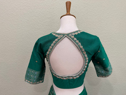 Banarasi saree with Blouse  - Green