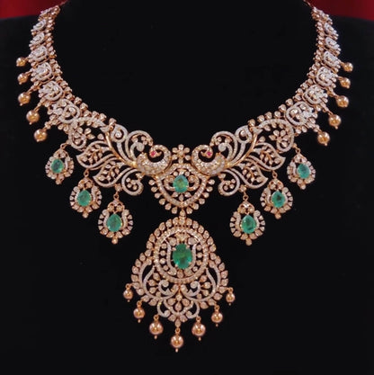 Tussi necklace Diamond Necklace 925 silver jewelry 22k gold plated - SHABURIS