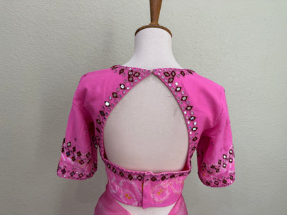 Bandhini saree with Blouse - Pink