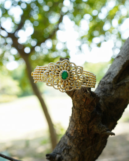 Diamond Bangle Cocktail Bangle  wedding jewelry silver necklace 925 silver with 22k gold plated - SHABURIS (Ready to Ship from India)