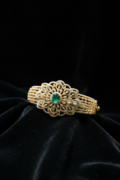 Diamond Bangle Cocktail Bangle  wedding jewelry silver necklace 925 silver with 22k gold plated - SHABURIS