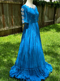 Party wear Indian dress Long Blue long gown - Indian Designer Dress Mehendi Dress Haldi Dress