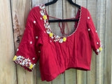 Red Blouse Zardhosi work designer blouse -Pattu Saree Blouse -Maggam work blouse - red Blouse