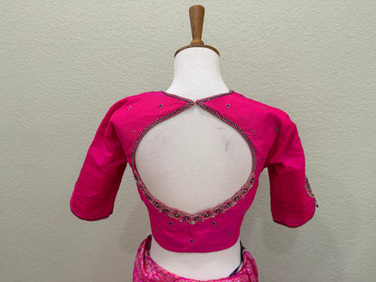 Banarasi saree with Blouse  - Hot Pink