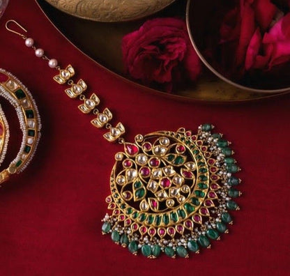 Nakshi Maang tikka,pure silver maang tikka,polki maang tikka,papati billa,kids tikka,kundan maang tikka 925 silver jewelry -SHABURIS