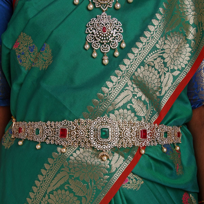 Diamond Vaddanam,South Indian Jewelry,Vaddanam,Kids Vaddanam,hip chain,diamond vaddanam,pure Silver indian jewelry  - SHABURIS