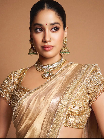 Jahnavi kapoor jhumkas polki jhumkas Diamond Jhumkas 925 silver jewelry 22k gold plated - SHABURIS