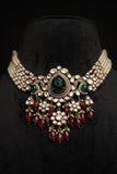 Polki necklace Pure Silver jewelry Indian diamond Necklace silver jewelry -SHABURIS