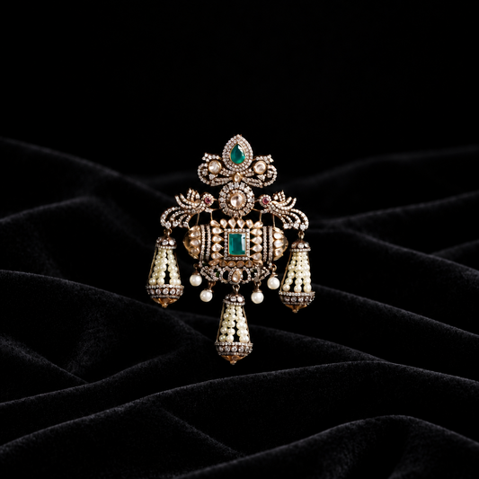 Victorain pendant  - 925 silver Jewelry , South Indian Jewelry,bridal choker,Indian Wedding Jewelry,pure Silver indian jewelry - SHABURIS