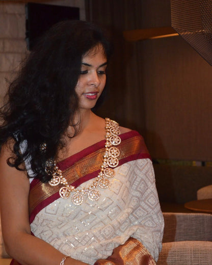 Bottumala ,kasumala,Pure Silver Jewellery Indian ,Lakshmi Necklace,Big Indian Necklace,Indian Bridal,Indian Wedding Jewelry-NIHIRA-SHABURIS