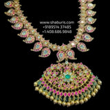 Mango mala Mango haram necklace polki necklace diamond Jewelry necklace Pearl necklace statement jewelry silver necklace 925 silver with 22k gold plated - SHABURIS