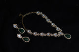 Emerald necklace diamond necklace 925 silver with 22k gold plated - Ready Stock in Hyd Store - SHABURIS