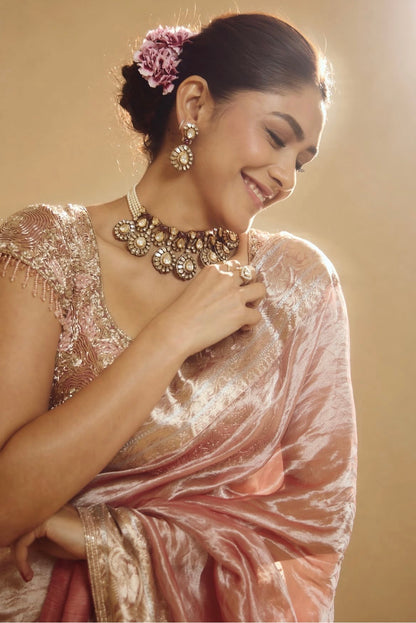 Mrunal thakur necklace Polki Necklace Diamond Necklace Bridal necklace 925 silver jewelry Silver Necklace Cocktail Necklace - SHABURIS