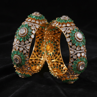 Polki bangles polki Jewelry,Pure Silver Jewellery Indian ,diamond bangles kundan jewelry,south indian bridal jewelry-SHABURIS