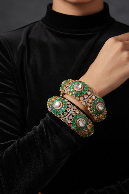 Polki bangles polki Jewelry,Pure Silver Jewellery Indian ,diamond bangles kundan jewelry,south indian bridal jewelry-SHABURIS