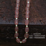 Pink topaz South sea pearl bead necklace statement jewelry SHABURIS