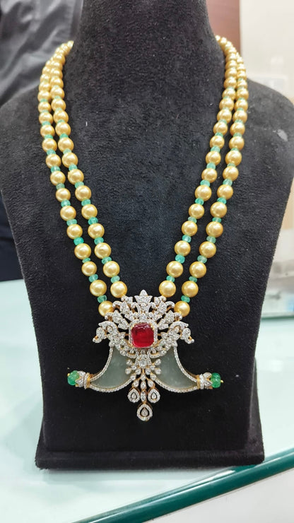 Puli goru pendant tiger pendant mens Jewelry necklace Pearl necklace statement jewelry silver necklace 925 silver with 22k gold plated - SHABURIS