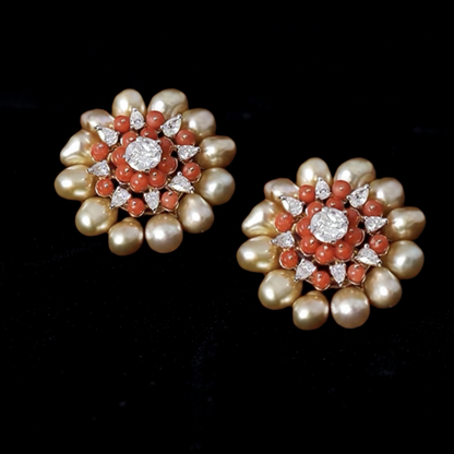 Polki Studs Polki Earrings Cocktail Earrings Diamond Studs Diamond Earrings Simple Studs Pearl Studs 925 Silver Earrings Silver Jewelry - SHABURIS