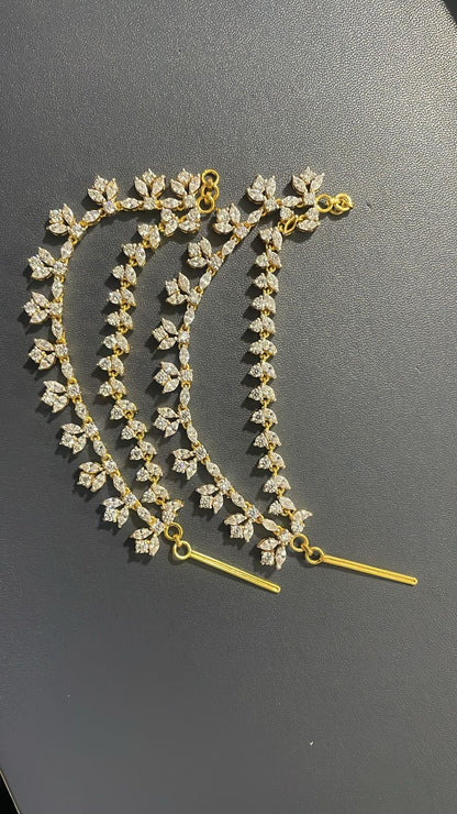 Champaswaralu wedding jewelry silver necklace 925 silver with 22k gold plated - SHABURIS