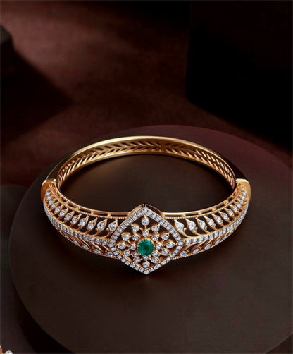 Diamond bracelet Cocktail bracelet Cocktail bangle - 925 Silver Jewelry - 22ct Gold Plated - CZ Bangles - South indian diamond Bangles design