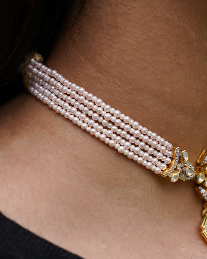 Cocktail necklace Navaratan jewelry silver necklace 925 silver with 22k gold plated - SHABURIS (Ready to Ship from India)