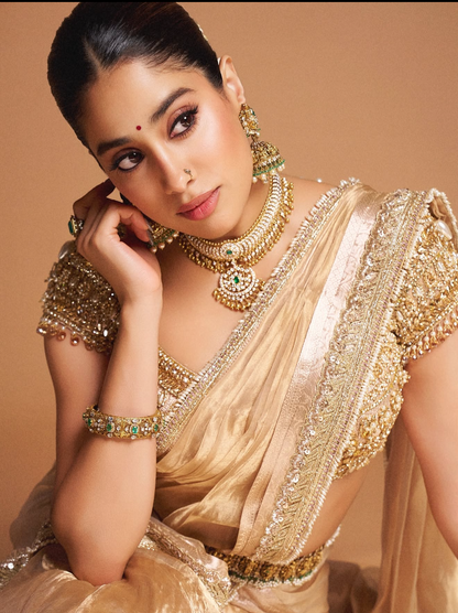 Jahnavi kapoor jhumkas polki jhumkas Diamond Jhumkas 925 silver jewelry 22k gold plated - SHABURIS